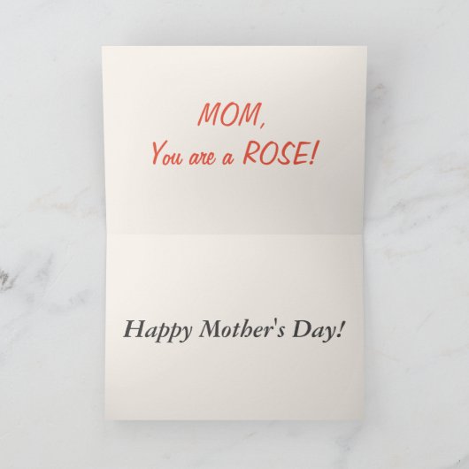 Elegant roze roze Moederdag Kaart (Binnen)
