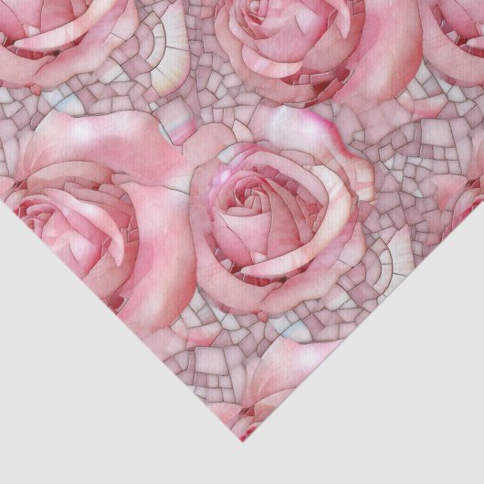 Elegant Roze Roze Mozaïek Patroon Verjaardag Tissuepapier (Detail)