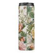  Elegant Roze Roze Peony Floral Monogram Thermosbeker (Achterkant)