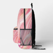 Elegant Roze Roze Perzik Marmer Met Initiaal Bedrukte Rugzak (Rechts)