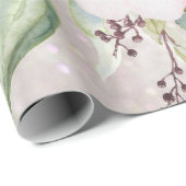 Elegant Roze Roze Pioen Bloemen Marmer Glitter Cadeaupapier (Rol Hoek)