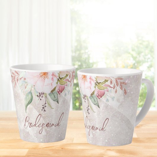 Elegant Roze Roze Pioen Bloemen Marmer Latte Mok