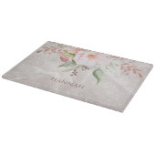 Elegant Roze Roze Pioen Bloemen Marmer Snijplank (Hoek)