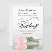 Elegant roze roze reflectie Romantic Weddenschap Kaart (Voorkant)