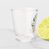 Elegant roze roze roodbaarmamonogram shot glas (Links)