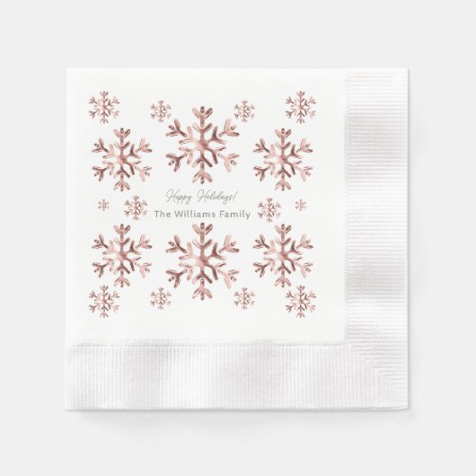 Elegant roze roze roodbruin ziet er uit op snowfla servet (Voorkant)