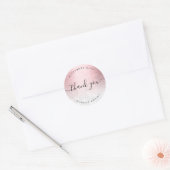 Elegant roze roze roodbruine marmer make-up kunste ronde sticker (Envelop)