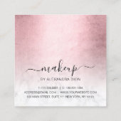 Elegant roze roze roodbruine marmer make-up kunste vierkante visitekaartje (Achterkant)