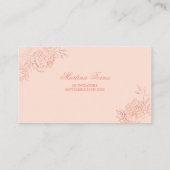 Elegant roze roze roodbruine schets informatiekaartje (Achterkant)