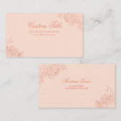 Elegant roze roze roodbruine schets informatiekaartje (Voorkant / Achterkant)