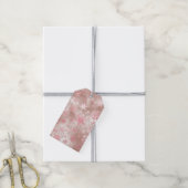 Elegant roze roze roodroodbruine kerstsnowflake Pa Cadeaulabel (Met Touw)