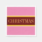 Elegant roze roze roodwitte rotsstrips servet (Voorkant)