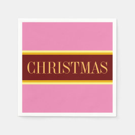 Elegant roze roze roodwitte rotsstrips servet