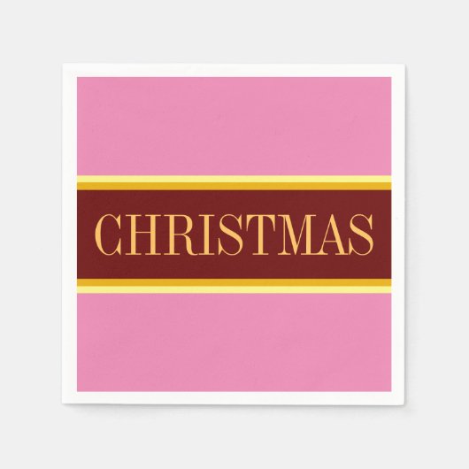 Elegant roze roze roodwitte rotsstrips servet (Voorkant)