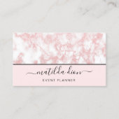 Elegant roze roze roos goudglitter marmer glitter visitekaartje (Voorkant)