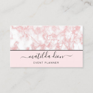 Elegant roze roze roos goudglitter marmer glitter visitekaartje