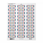 Elegant roze roze roze blauw terugzendadres label (Full Sheet)