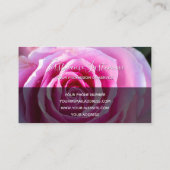 Elegant roze roze roze bloesem grijze rechthoek mo visitekaartje (Achterkant)