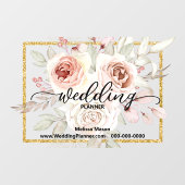 Elegant roze roze roze bruinplant raamsticker (Vel)