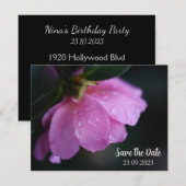 Elegant roze roze roze dicht bij Dew sparen de Dat Feestdagenkaart (Voorkant / Achterkant)