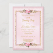 Elegant  roze roze roze goudfoto Birthday Party Kaart (Voorkant)