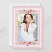 Elegant  roze roze roze goudfoto Birthday Party Kaart (Achterkant)