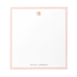 Elegant roze roze roze goudgepersonaliseerde schri notitieblok