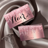 Elegant roze roze roze goudglitter drupt haarstyli visitekaartje