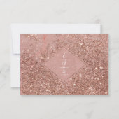 Elegant roze roze roze goudglitter marmer save the date (Achterkant)