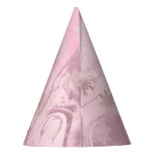 Elegant roze roze roze goudmarmer-sneeuwvlokpatroo feesthoedjes (Achterkant)