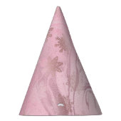 Elegant roze roze roze goudmarmer-sneeuwvlokpatroo feesthoedjes (Rechts)