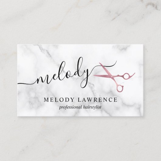 Elegant roze roze roze goudschaar visitekaartje (Voorkant)