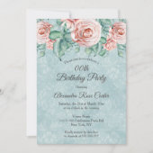 Elegant roze roze roze roze bloemetjesfeest kaart (Voorkant)