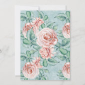 Elegant roze roze roze roze bloemetjesfeest kaart (Achterkant)