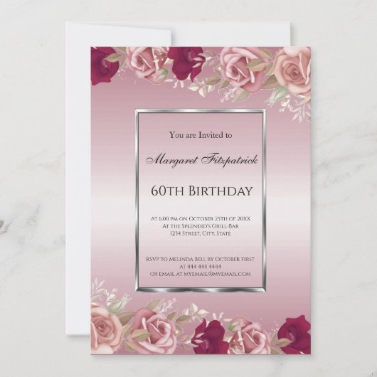 Elegant roze roze roze roze dag kaart (Voorkant)