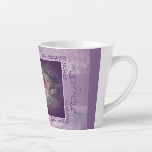 Elegant roze roze roze roze en latte Mok (Rechts)