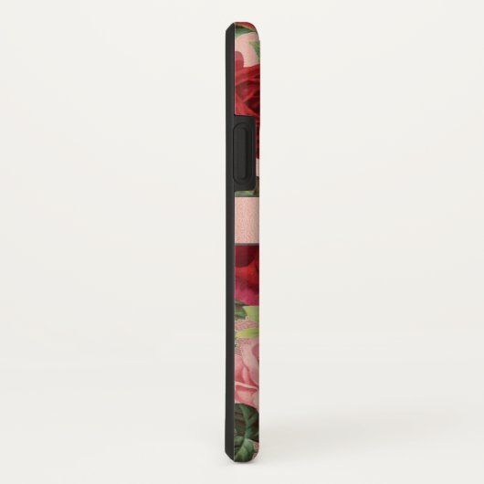 Elegant roze roze rozen bloemen monogrammen Case-Mate iPhone case (Achterkant / rechts)