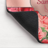 Elegant  roze roze rozen bloemen monogrammen muismat (Hoek)