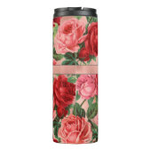 Elegant  roze roze rozen bloemen monogrammen thermosbeker (Achterkant)