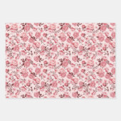 Elegant  roze roze rozen Floral Inpakpapier Vel (Voorkant 3)