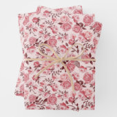 Elegant  roze roze rozen Floral Inpakpapier Vel (In situ)