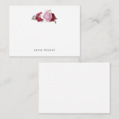 Elegant roze roze rozen, gepersonaliseerde pokerij notitiekaartje (Voorkant / Achterkant)