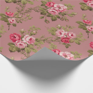 Elegant  roze roze rozen-Oude Roos Achtergrond Cadeaupapier
