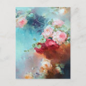 Elegant  roze roze rozen Waterverf schilderen Briefkaart (Voorkant)