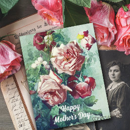 Elegant roze roze rozen Waterverf schilderen Kaart