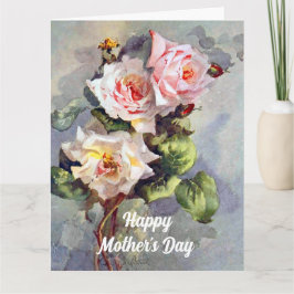 Elegant roze roze rozen Waterverf schilderen Kaart