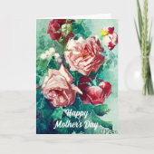 Elegant roze roze rozen Waterverf schilderen Kaart (Voorkant)