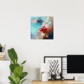 Elegant roze roze rozen Waterverf schilderen Poster (Thuiskantoor)