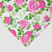 Elegant  roze roze rozen witte achtergrond tissuepapier (Detail)