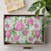 Elegant  roze roze rozen witte achtergrond tissuepapier (Geschenk)